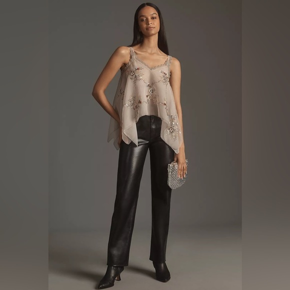 NWT! Anthropologie Let Me Be Embellished Hanky Hem Top - Size Medium 💎 - Picture 4 of 7